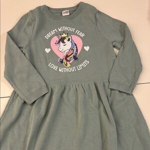 Green Unicorn Graphic Dress